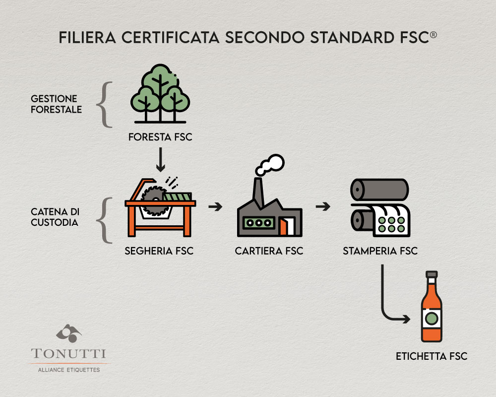 I passaggi della Catena di Custodia FSC<sup>®</sup>.